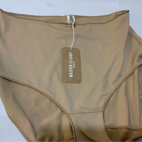 Maison Lejaby High Waisted Briefs XL in tan - Picture 2 of 10